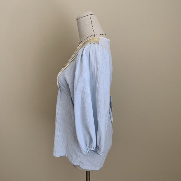 Vintage 70s Calico Patchwork Prairie Quilt Cottage Core Puff Sleeve Top S - Picture 8 of 12